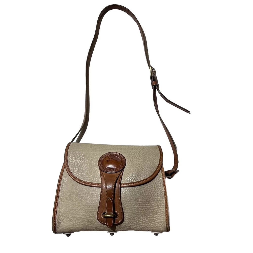 Vintage Dooney & Bourke Purse R25 Medium Essex Bone British Tan Leather